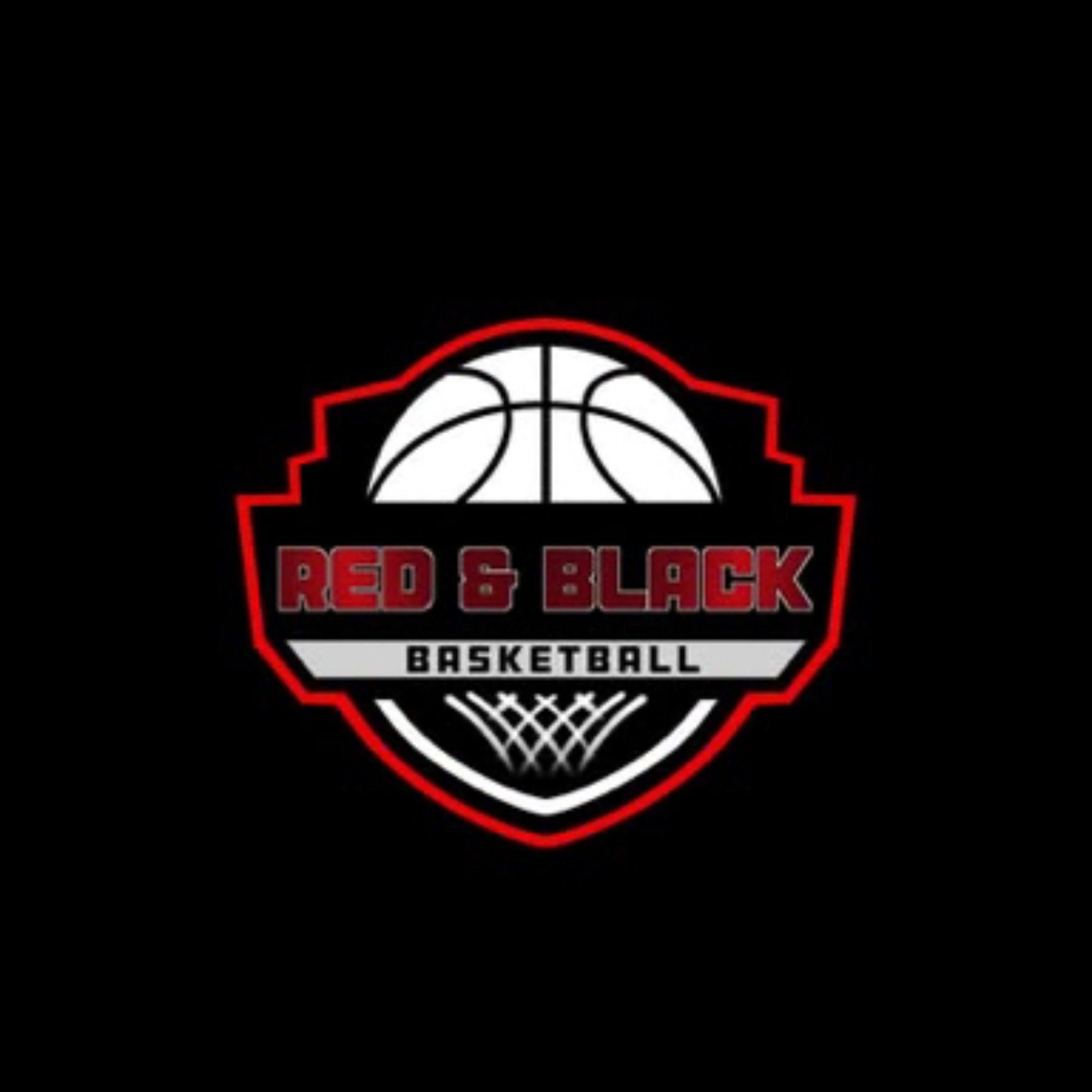 The official logo of Red & Black Basketball