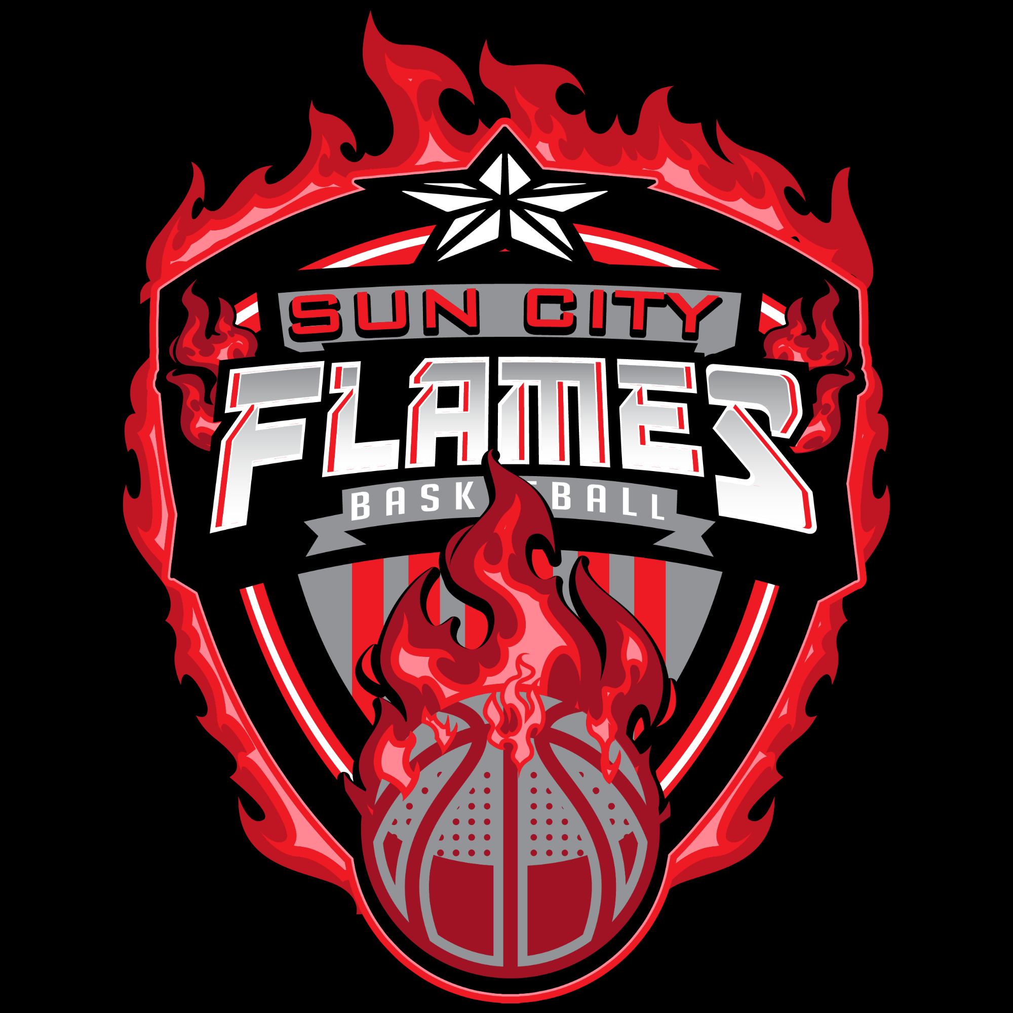 The official logo of SUN CITY FLAMES BASKETBALL CLUB